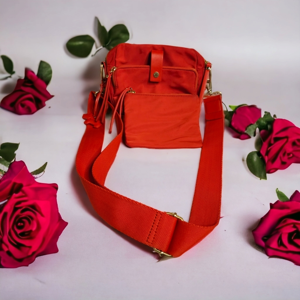 Radley London Red Nylon Crossbody Bag EUC
